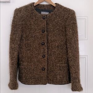 Stirling Cooper Stylish Brown Bouclé Jacket Sz 8 bottom down